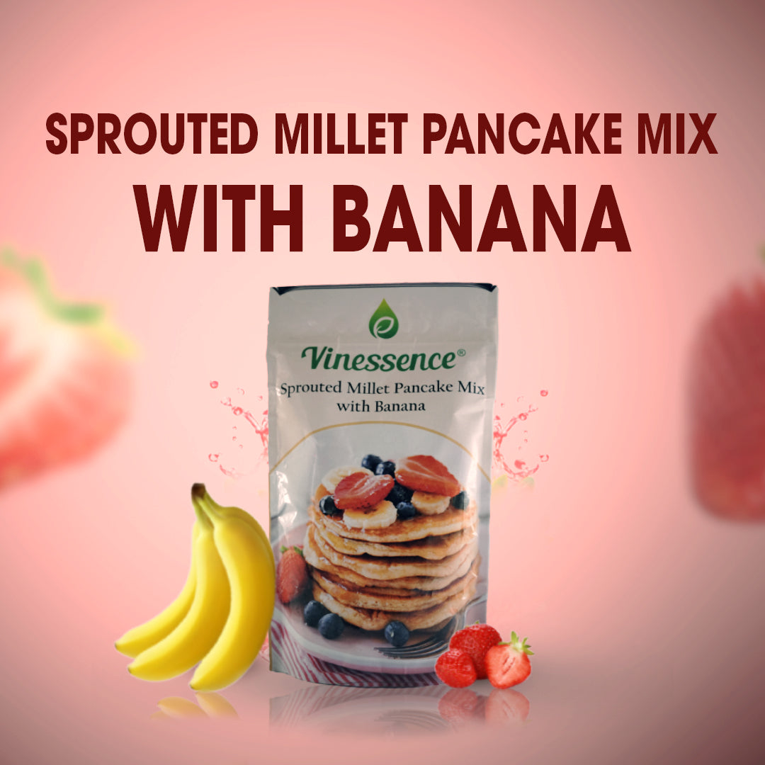 Vinessence Sprouted Millet Banana Pancake Recipe 🥞🍌🌾